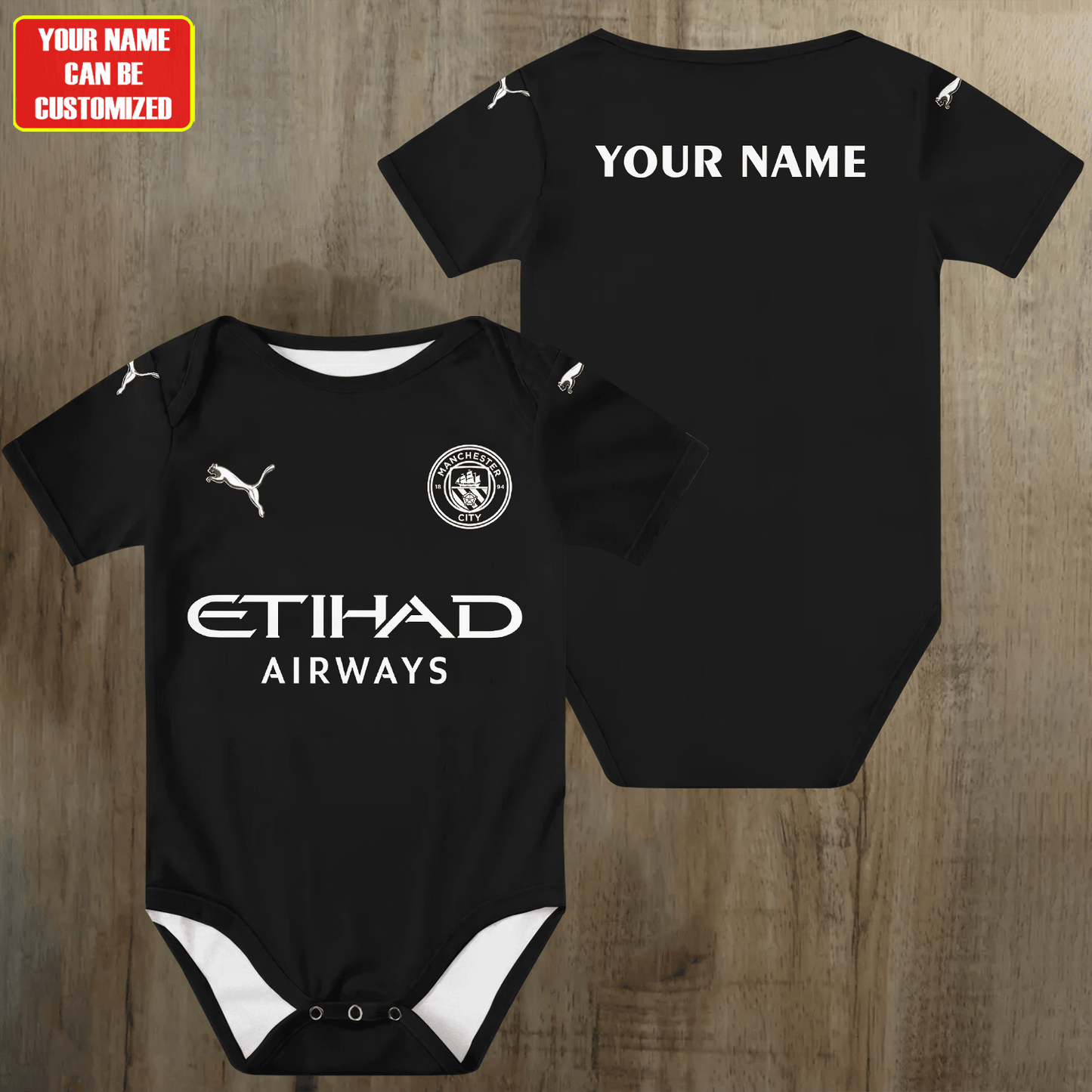Customized Man City Away Soccer Jersey , Baby Rib Bodysuit Sizes