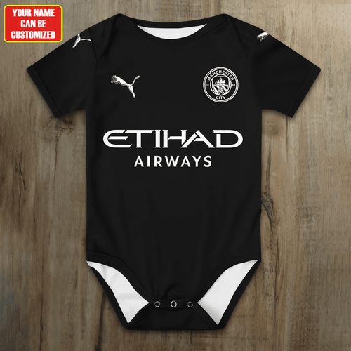 Customized Man City Away Soccer Jersey , Baby Rib Bodysuit Sizes