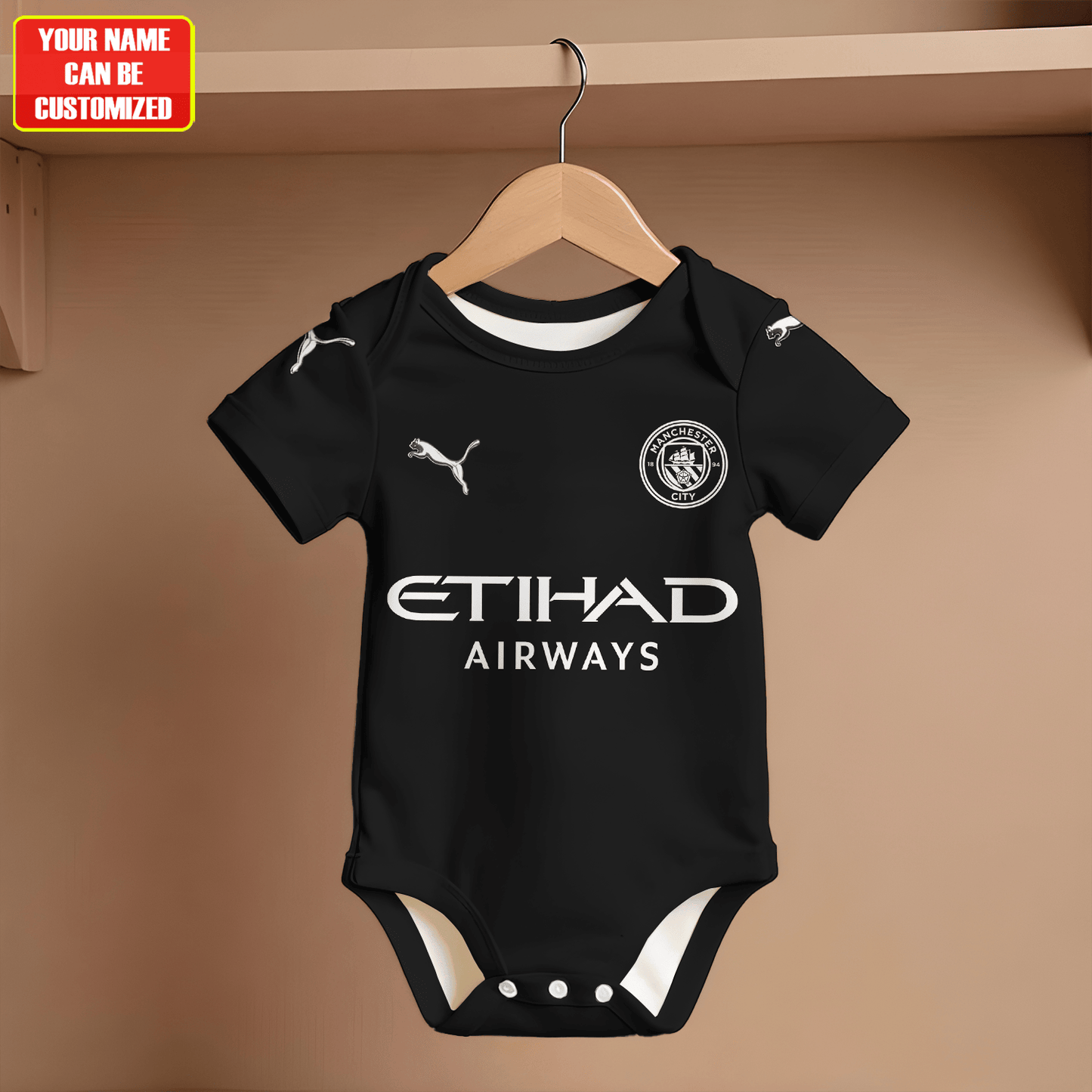 Customized Man City Away Soccer Jersey , Baby Rib Bodysuit Sizes