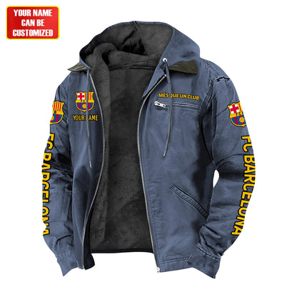 Personalized FC Barcelona Fur lining Paddle Jacket