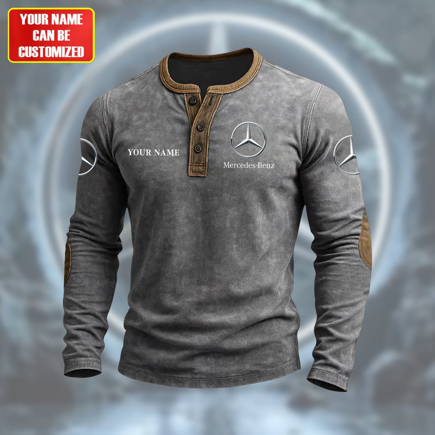 Personalized Merc Vintage Henley Shirt