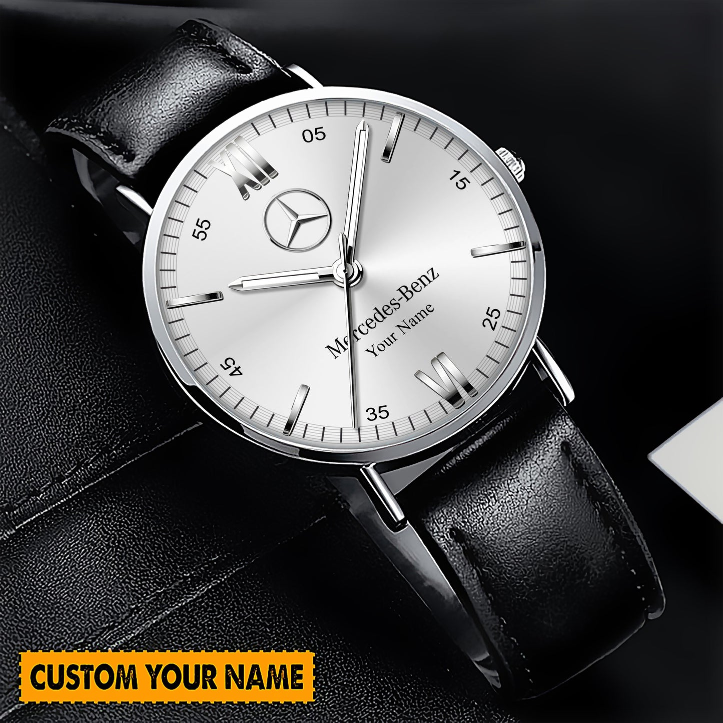 Personalized Merc OLRVS Quartz Leather Watch P150914