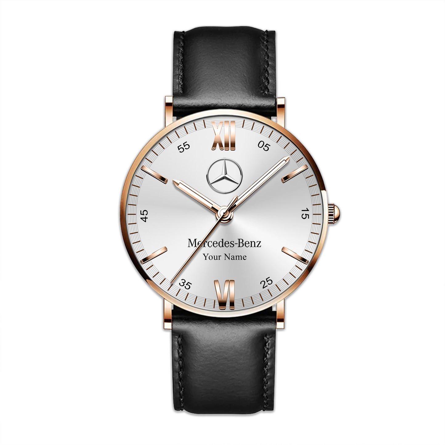 Personalized Merc OLRVS Quartz Leather Watch P150914