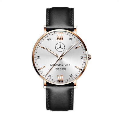 Personalized Merc OLRVS Quartz Leather Watch P150914