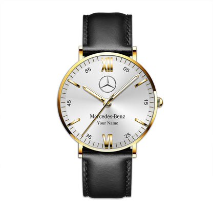 Personalized Merc OLRVS Quartz Leather Watch P150914