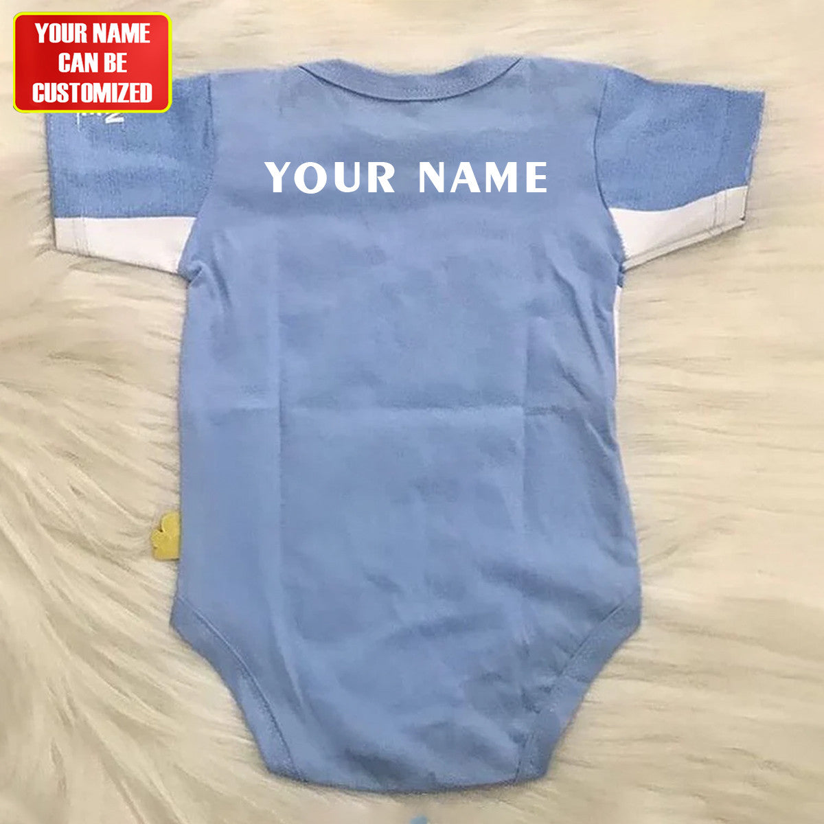 Customized Man City Soccer Jersey , Baby Rib Bodysuit Sizes V3