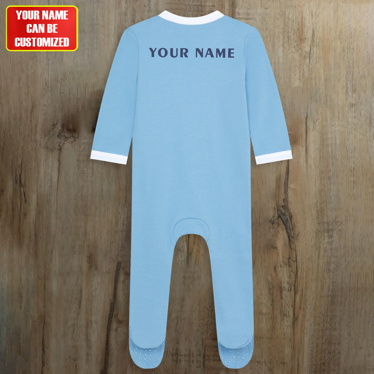 Man City Soccer Customized Baby Rib Sleepwear
