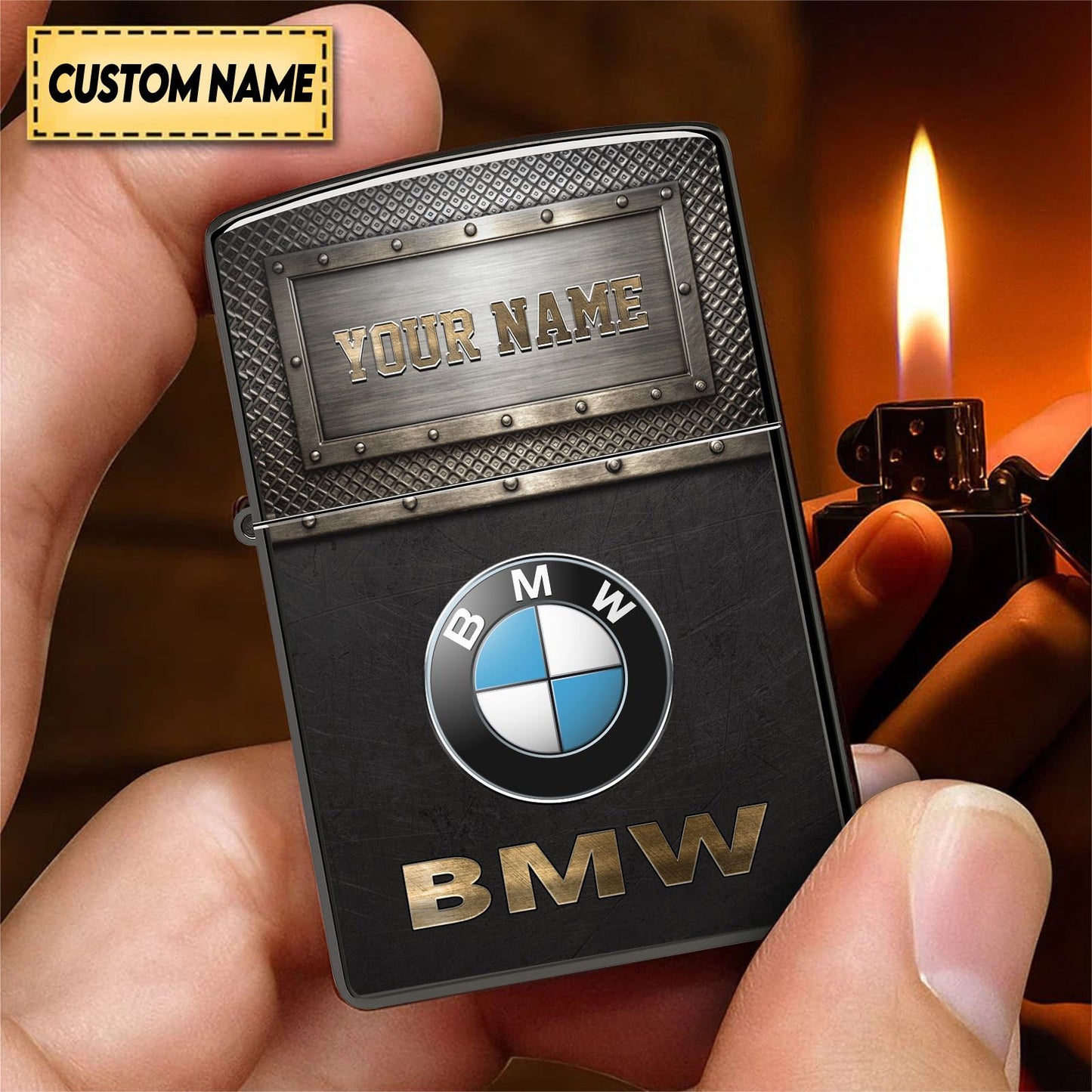 Personalized BW Metal Zippo Lighter