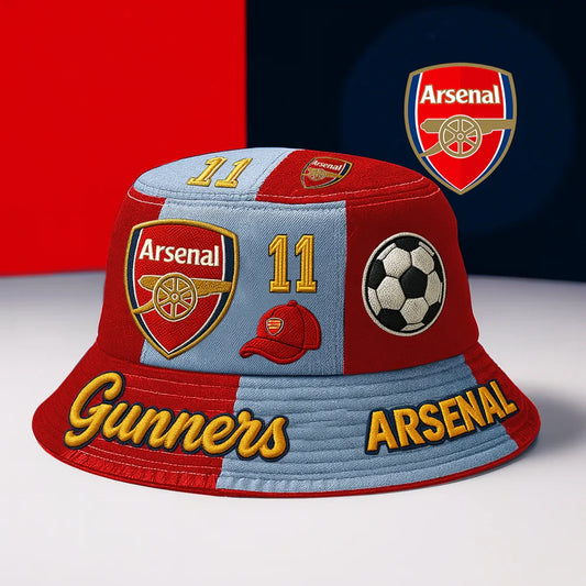 Arsenal Embroidery Pattern Bucket Hat