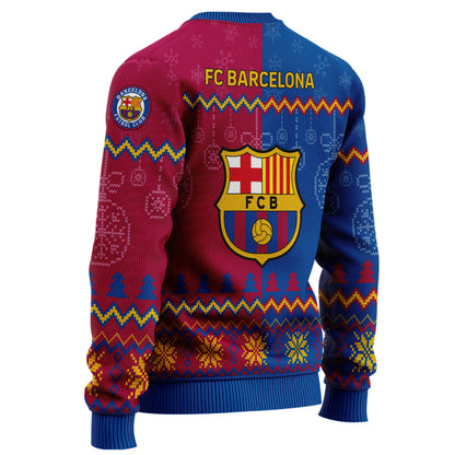 Barça FC Ugly Christmas Sweater , Unisex Wool Sweater