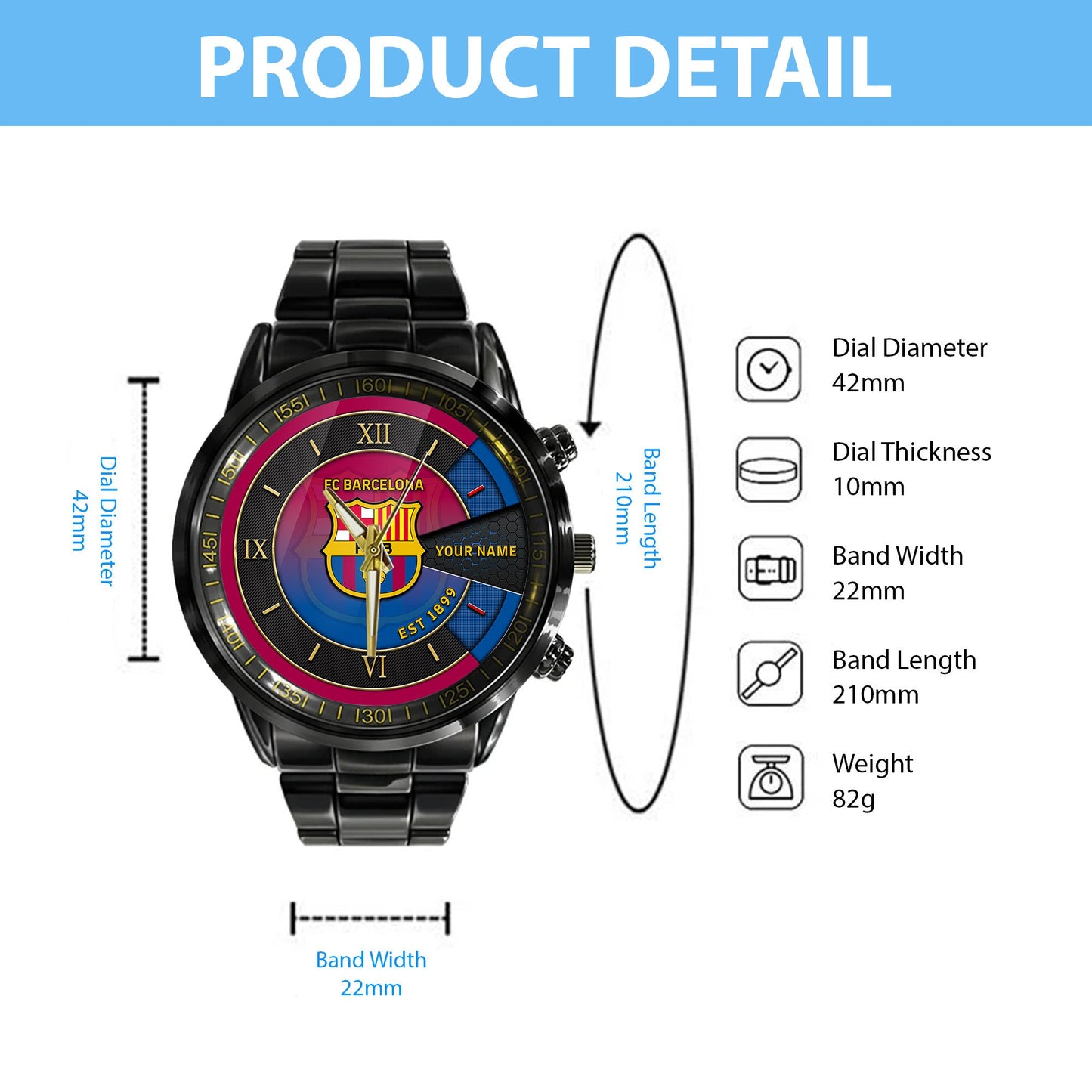 Barca Luxury Stainless Steel Watch