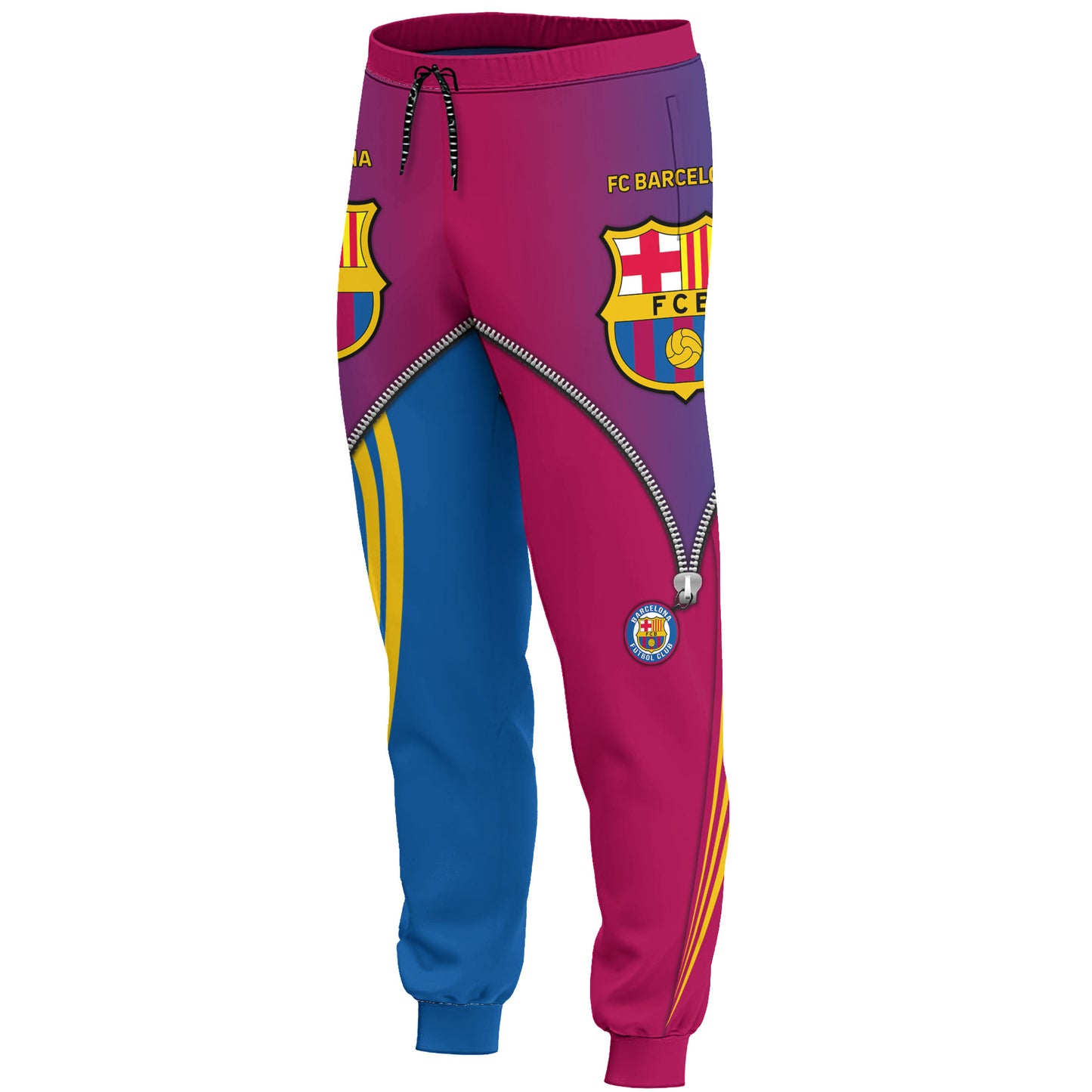 Personalized Barça Zip 3D All over Printed Hoodie and Sweatpants set