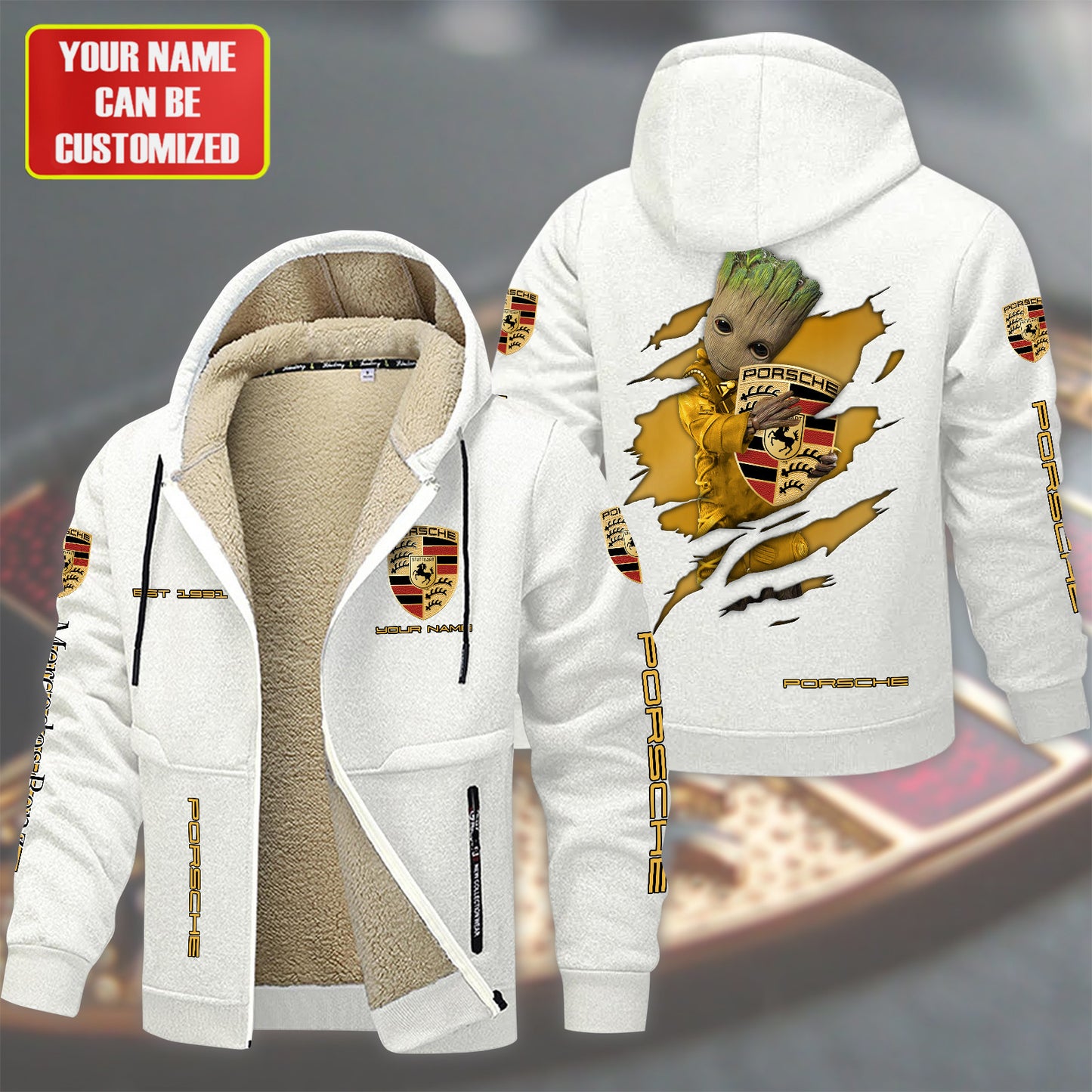 Personalized Pors Gr Fleece 3D Unisex Hooded Jacket