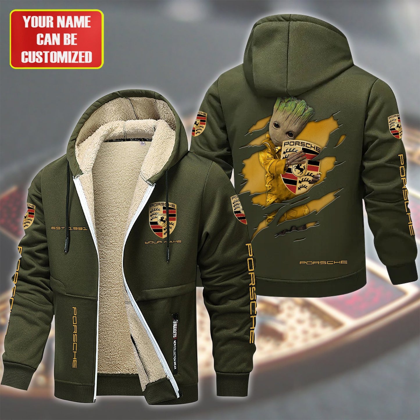 Personalized Pors Gr Fleece 3D Unisex Hooded Jacket