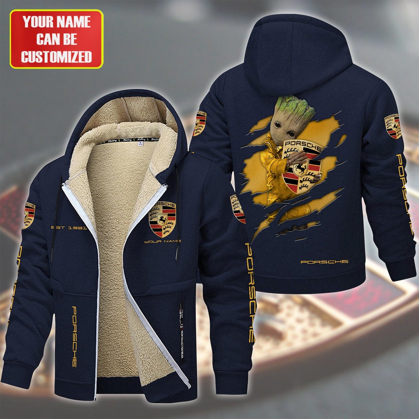 Personalized Pors Gr Fleece 3D Unisex Hooded Jacket