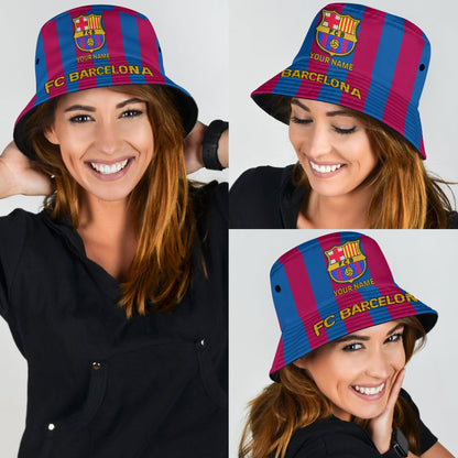 Custom Name Barca Embroidery Pattern Bucket Hat
