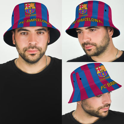 Custom Name Barca Embroidery Pattern Bucket Hat