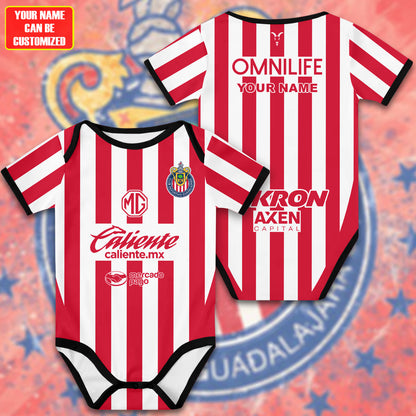 Customized Chivas de Guadalajara Soccer Jersey , Baby Rib Bodysuit Sizes