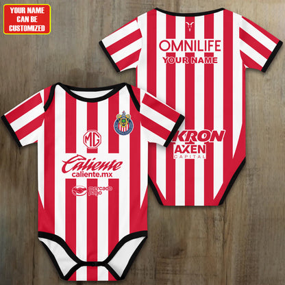 Customized Chivas de Guadalajara Soccer Jersey , Baby Rib Bodysuit Sizes