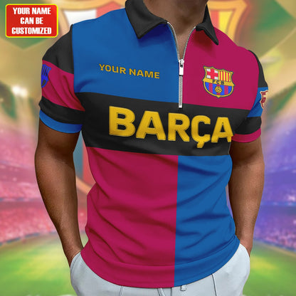 Personalized Barca Embroidery 3D Full Printing Set , Barca FC Shirt , Zipper Polo, Hoodie , Short , Polo , hawaii
