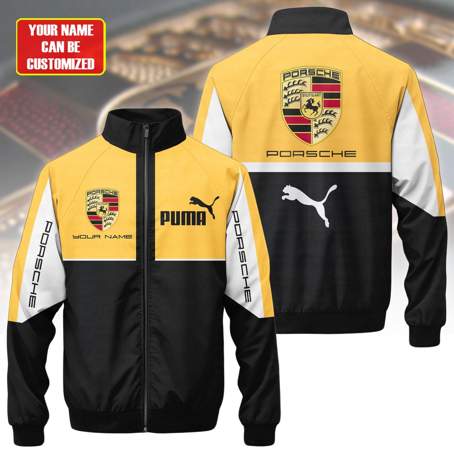 Personalized Pors X PM Zipper Stand Collar Jacket & Sweatpants