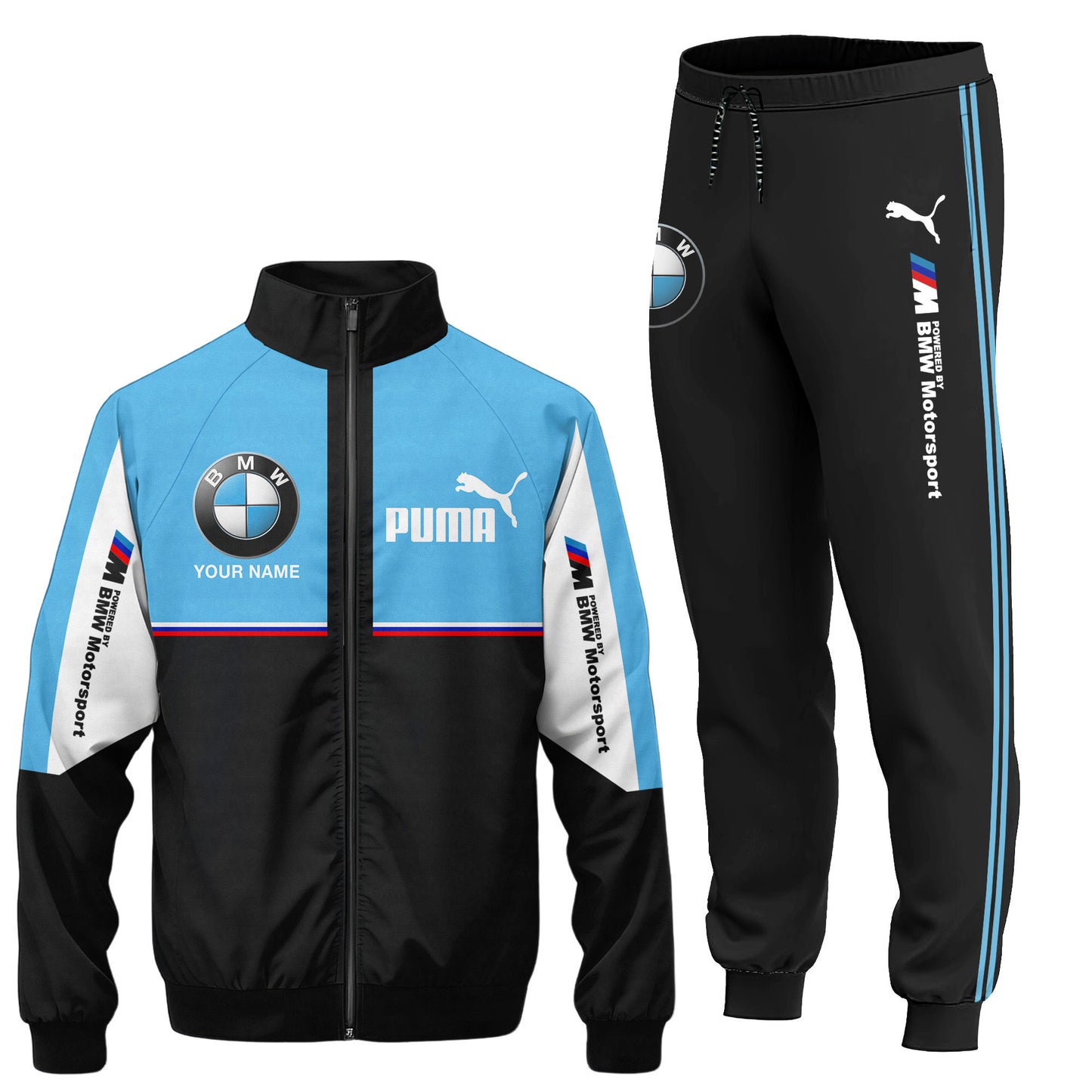 Personalized BW X PM Zipper Stand Collar Jacket & Sweatpants