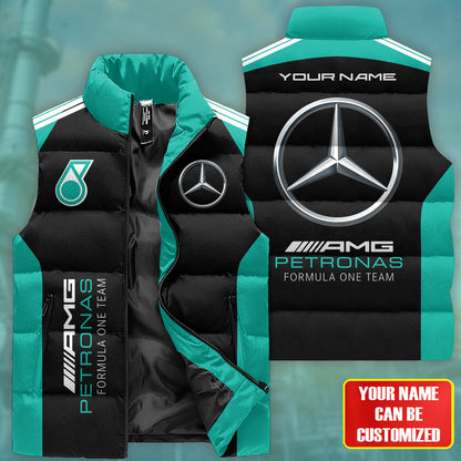 Merc AMG Petronas Sleeveless Windproof Puffer Jacket 3D