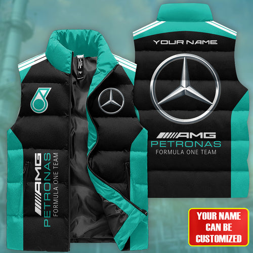 Merc AMG Petronas Sleeveless Windproof Puffer Jacket 3D