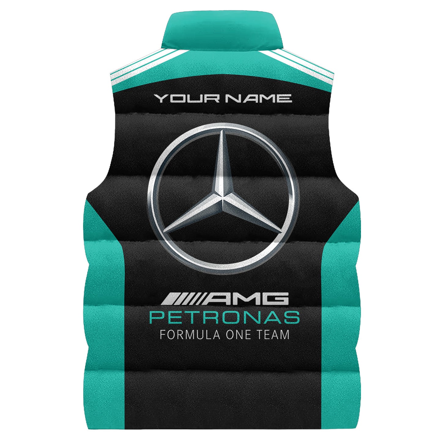 Merc AMG Petronas Sleeveless Windproof Puffer Jacket 3D