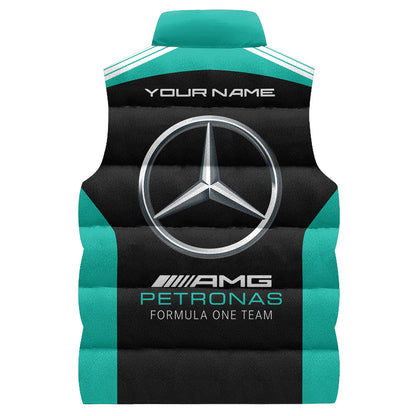 Merc AMG Petronas Sleeveless Windproof Puffer Jacket 3D