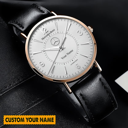 Personalized Merc Coultre Quartz Leather Watch