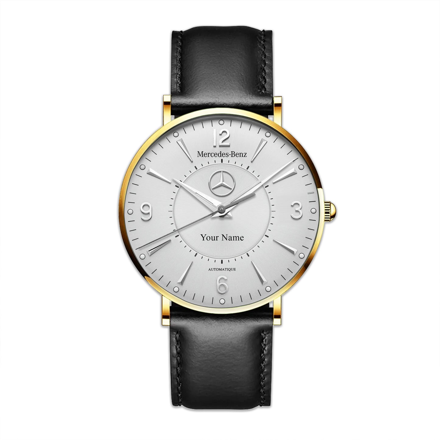 Personalized Merc Coultre Quartz Leather Watch
