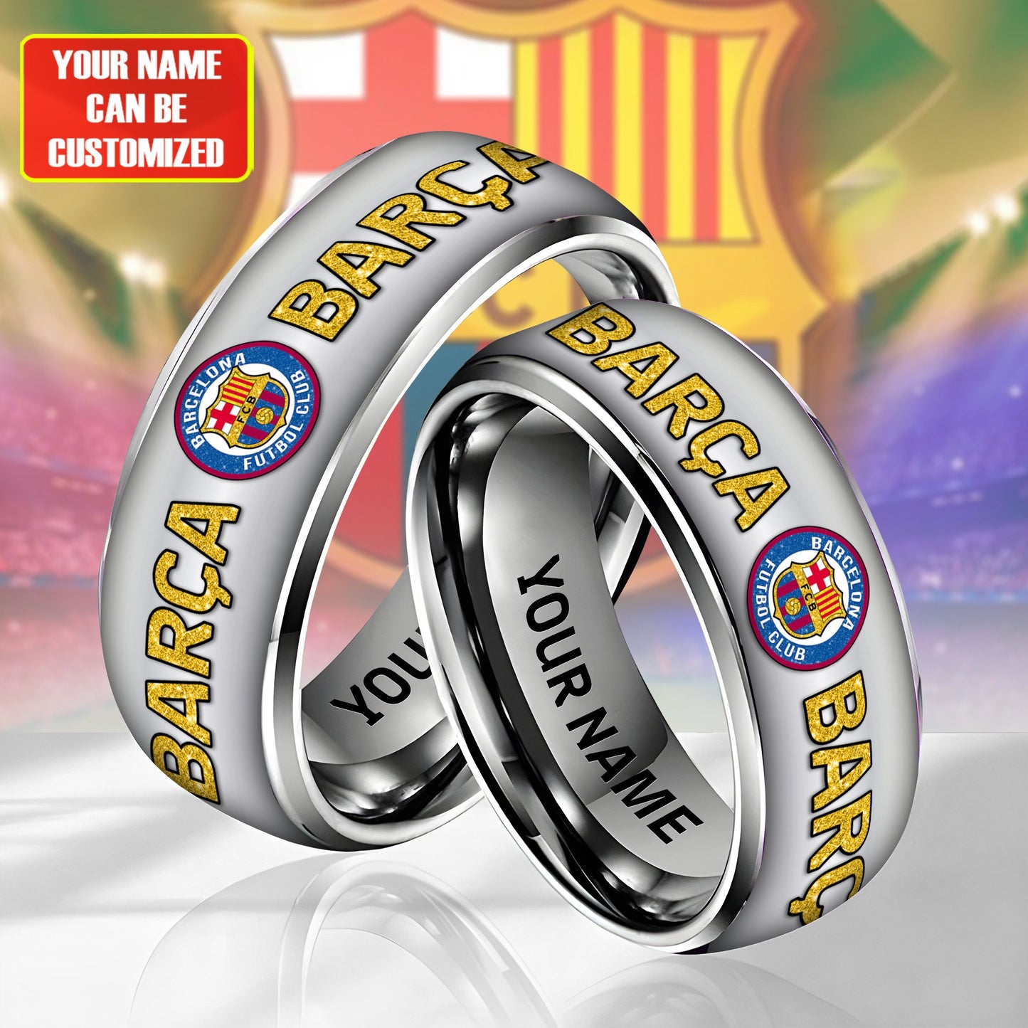 Personalized Barca FC Custom Alloy Ring