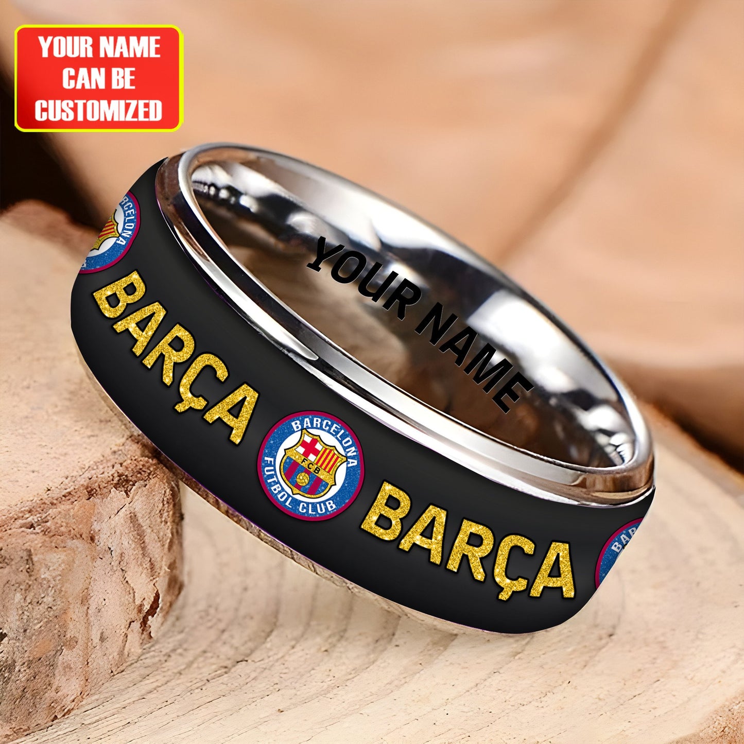 Personalized Barca FC Custom Alloy Ring