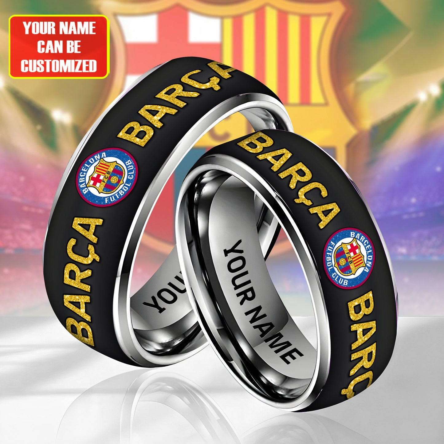 Personalized Barca FC Custom Alloy Ring