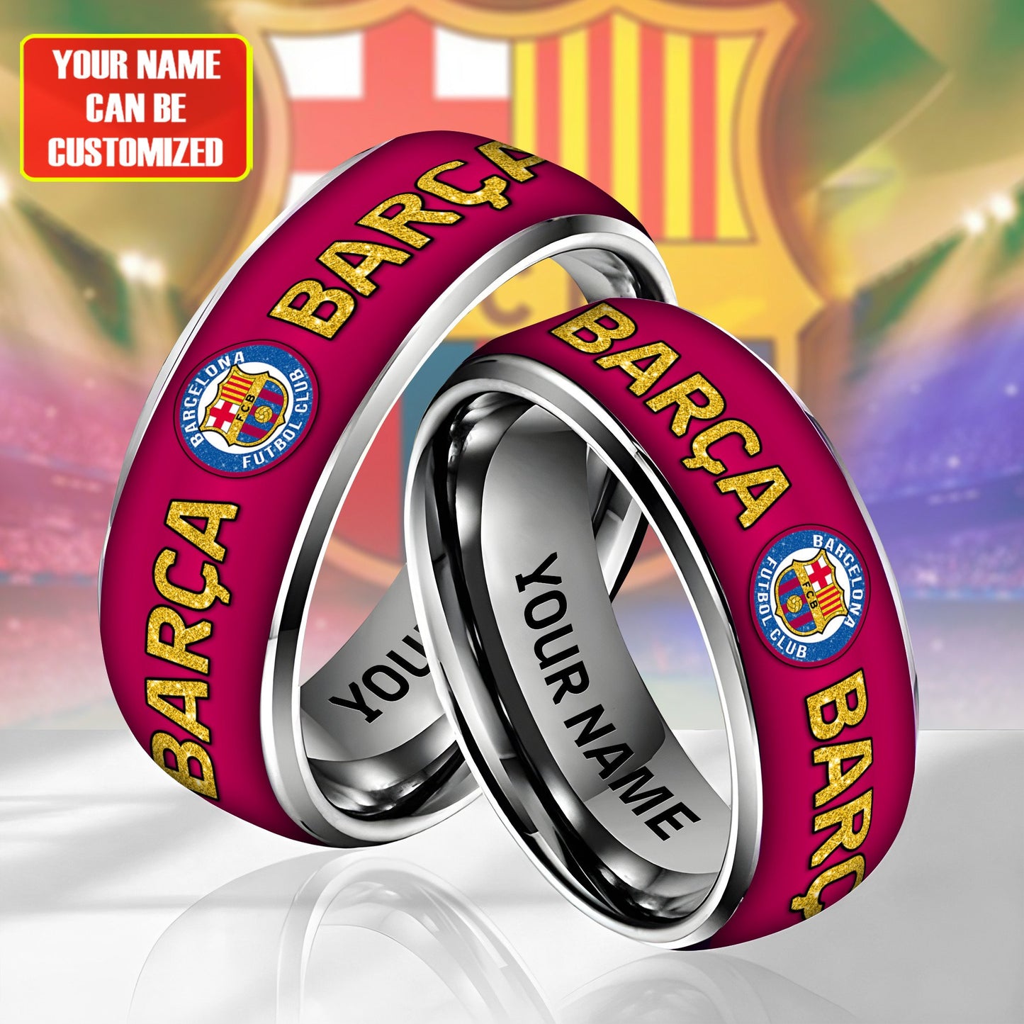 Personalized Barca FC Custom Alloy Ring