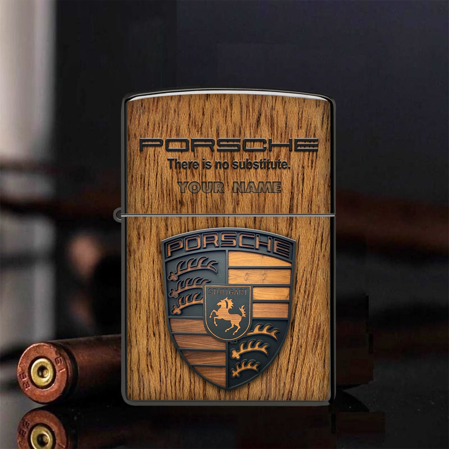 Personalized Pors Wooden Vintage Zippo Lighter