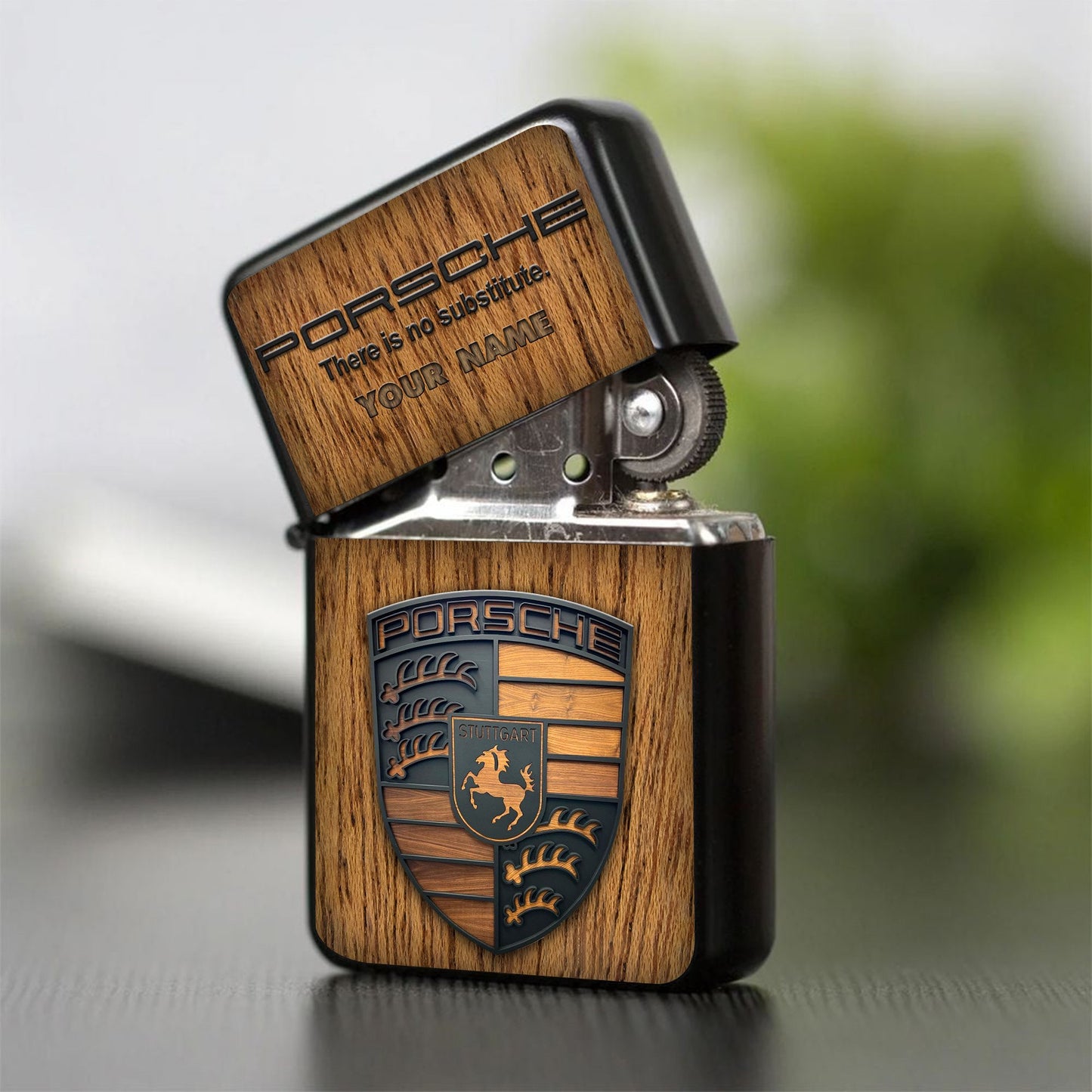 Personalized Pors Wooden Vintage Zippo Lighter