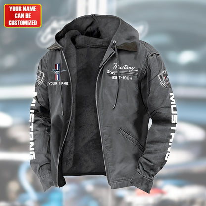 Personalized F Mustang Fur lining Paddle Jacket