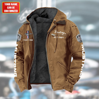 Personalized F Mustang Fur lining Paddle Jacket