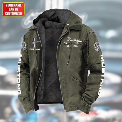 Personalized F Mustang Fur lining Paddle Jacket