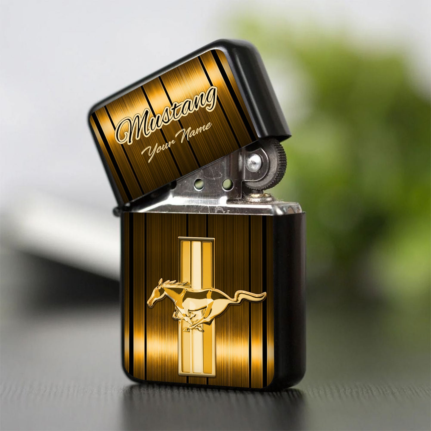Personalized Mustang Steel Zippo Lighter