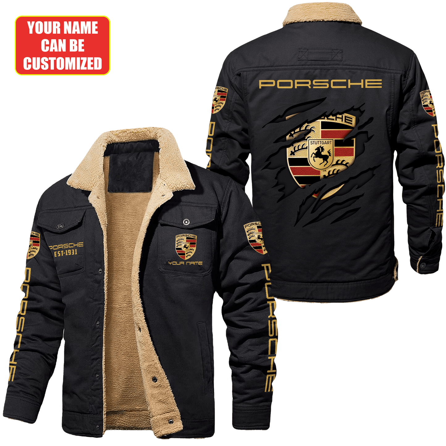 Personalized Pors Fleece Thermal Cotton Jacket P021003