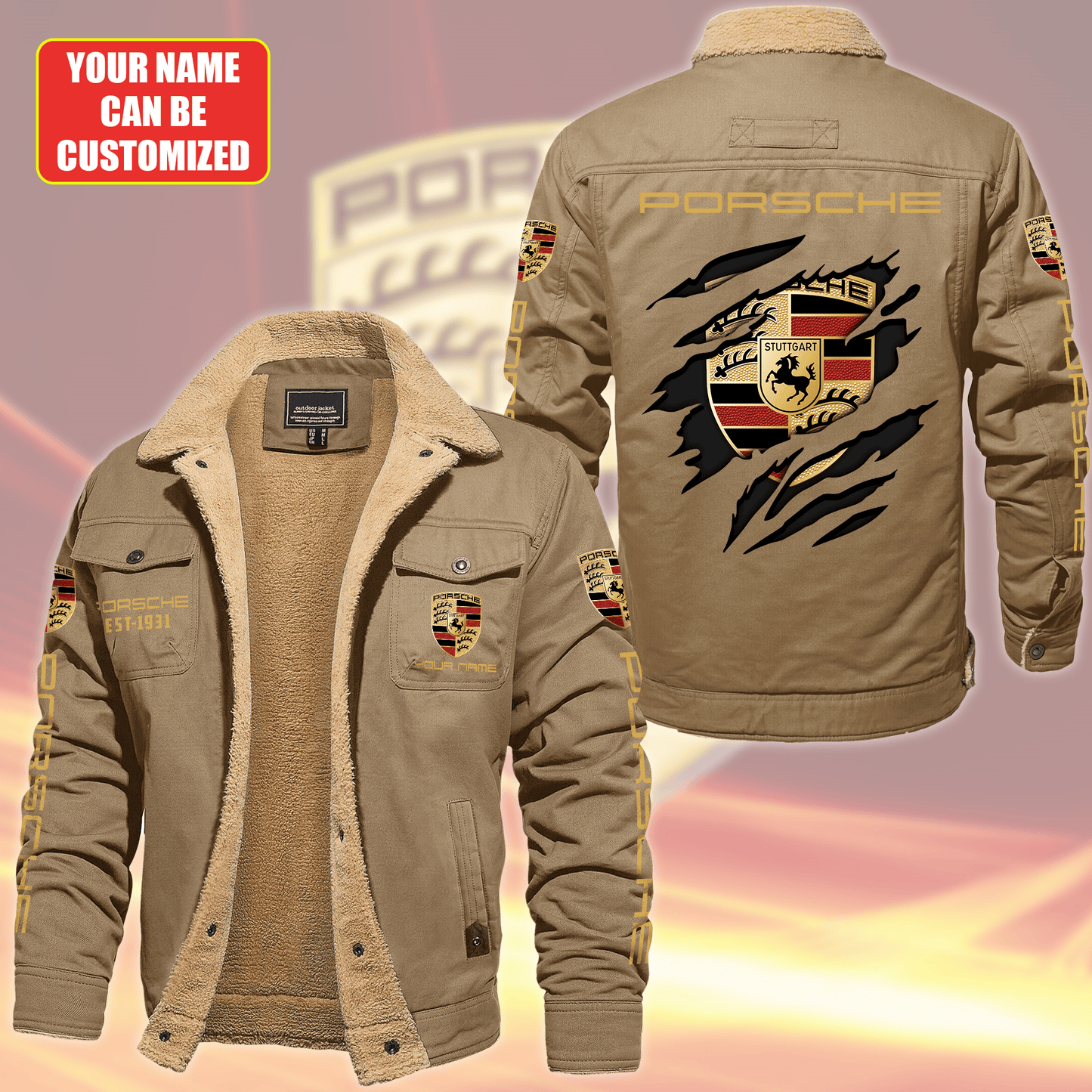 Personalized Pors Fleece Thermal Cotton Jacket P021003