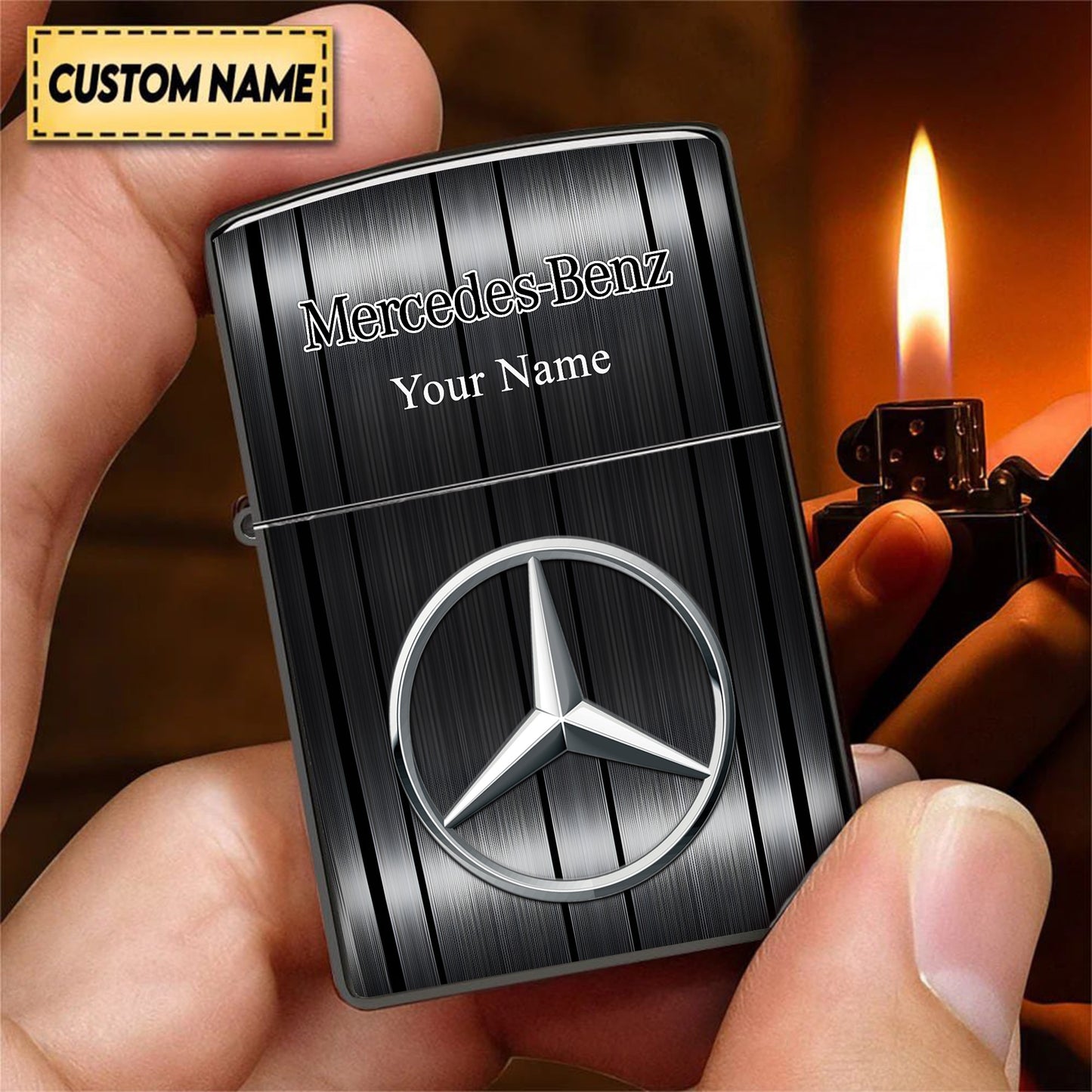 Personalized Merc Steel Zippo Lighter