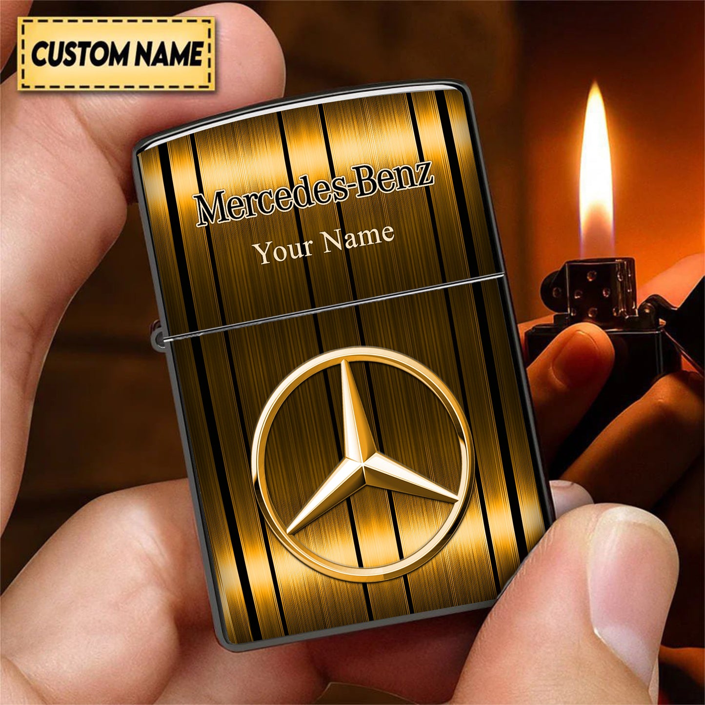 Personalized Merc Steel Zippo Lighter