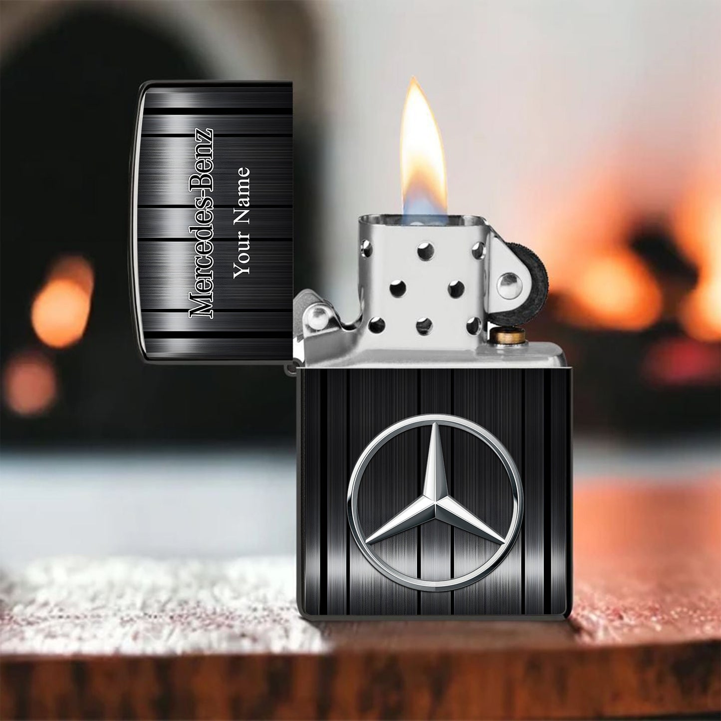 Personalized Merc Steel Zippo Lighter