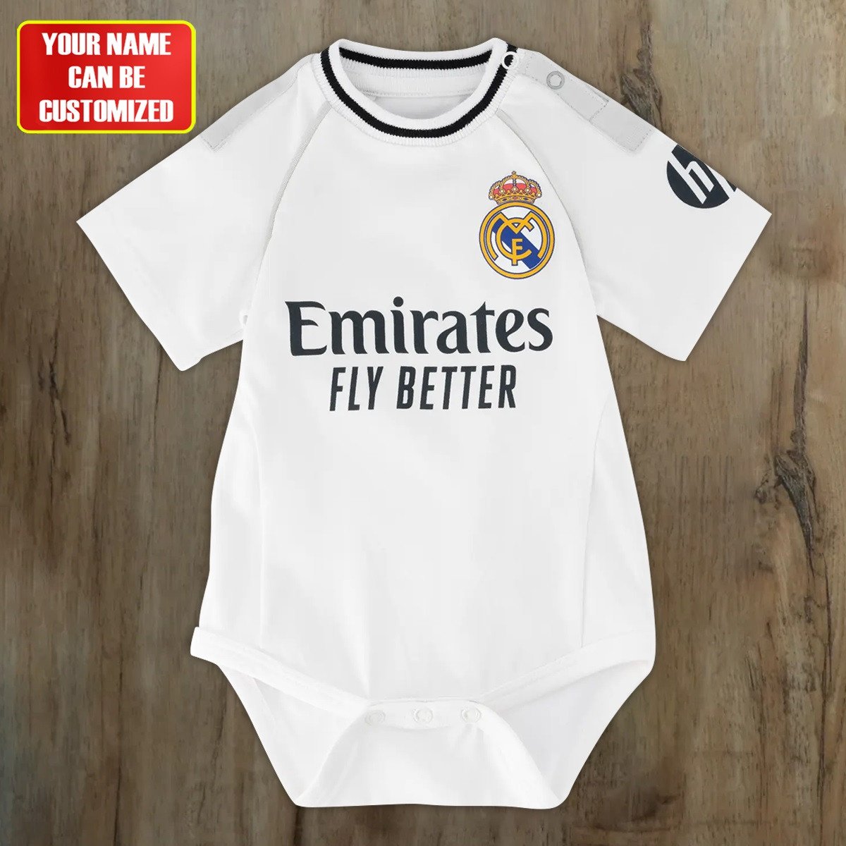 Customized Real CF Soccer Jersey , Baby Rib Bodysuit Sizes