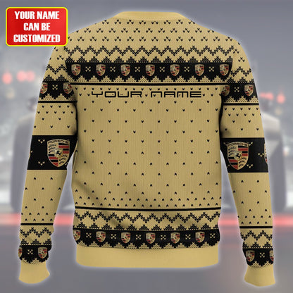 Personalized Pors Ugly Christmas Sweater , Unisex Wool Sweater
