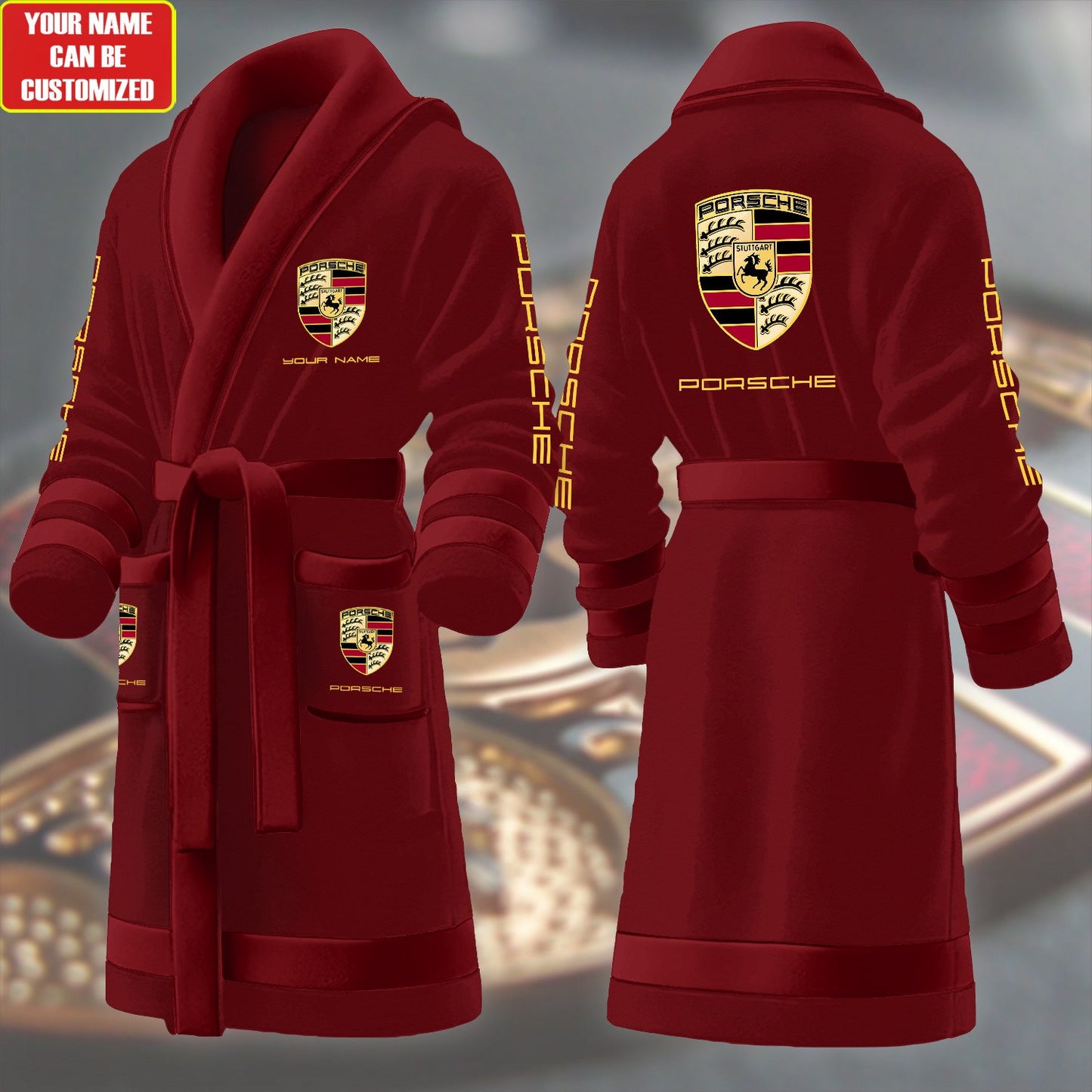 Personalized Pors Fleece Bathrobe P041003